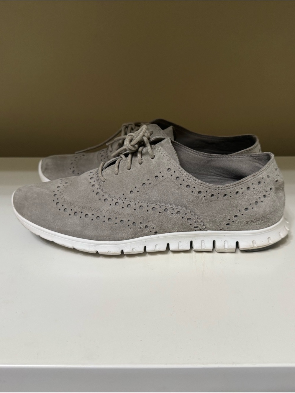 Cole Haan Gray Suede Wingtip Derbys